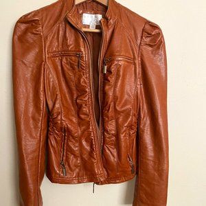 Brown faux leather jacket